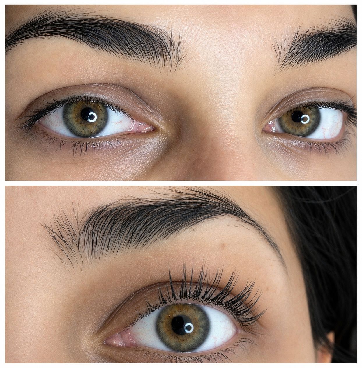 Antes y después de Korean lash lift en Miami