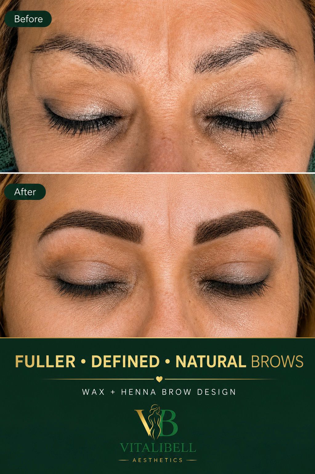 Depilación facial con cera y diseño de cejas con henna